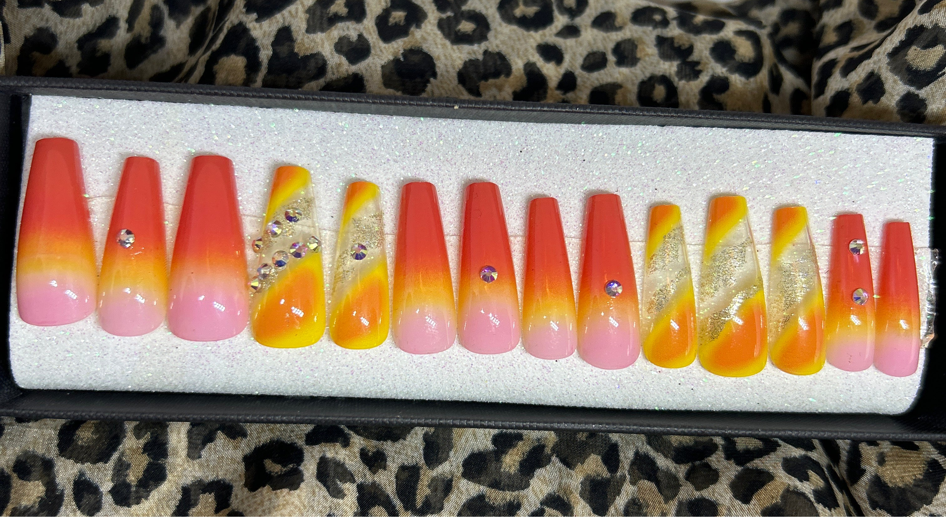 Pink Orange Sunkiss Nails