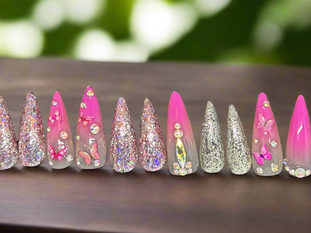 Supercute Pink Butterfly Bling
