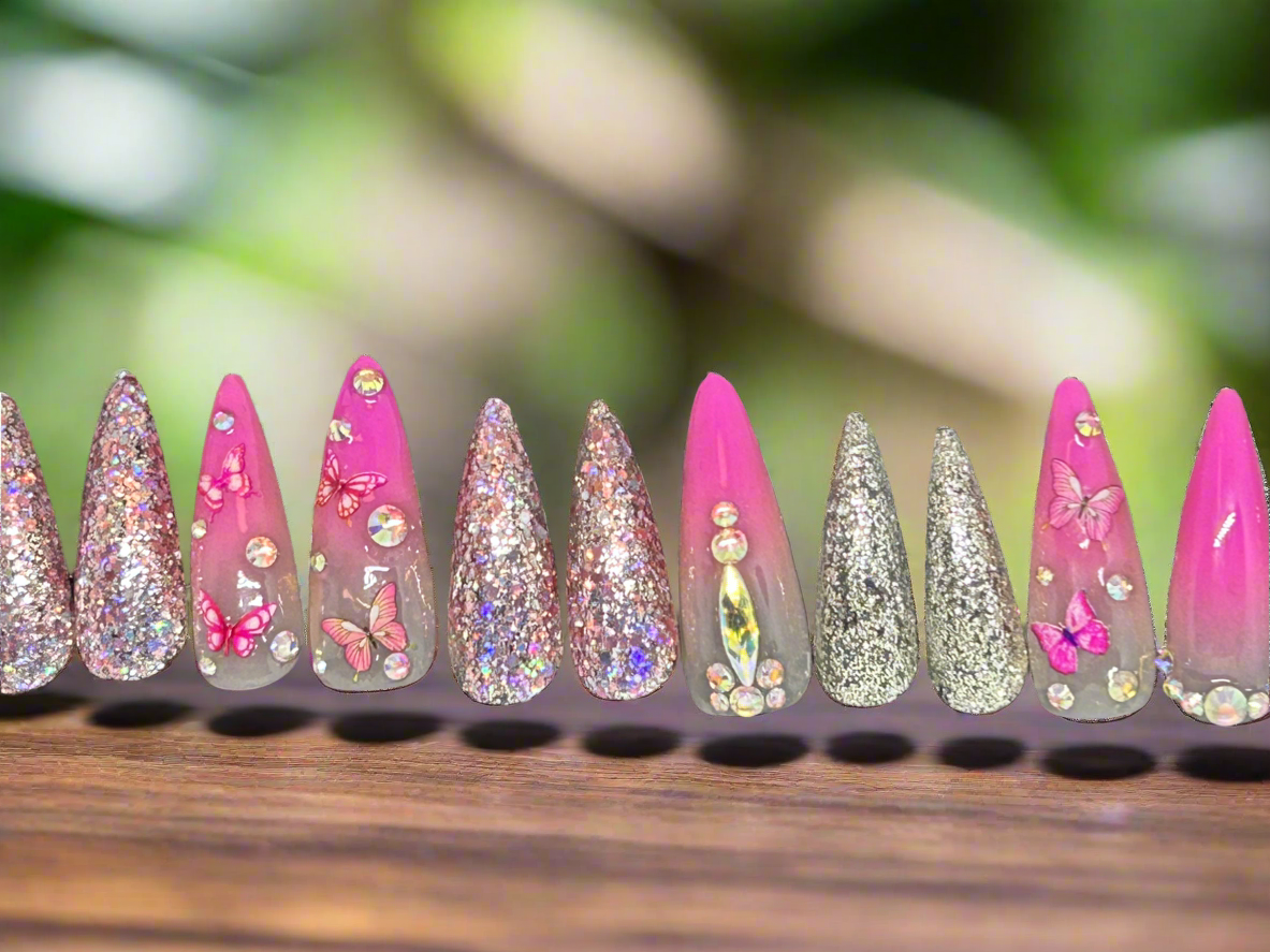 Supercute Pink Butterfly Bling