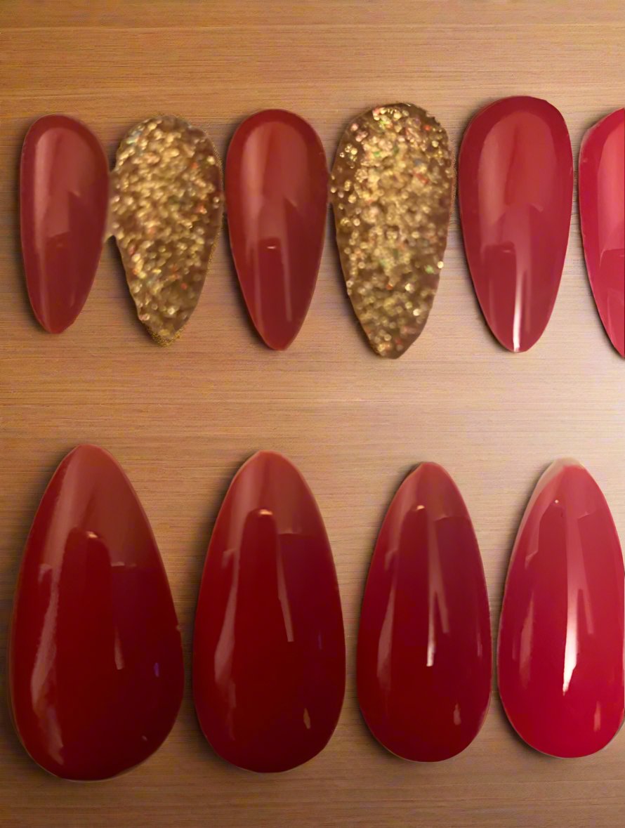 Red and ✨ Gold Oval